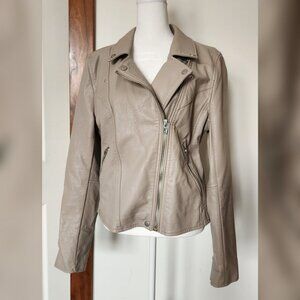 BlankNYC Faux Leather Beige Moto Jacket Sz XL